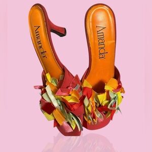 Amanda Red and Multicolor Women's Heels